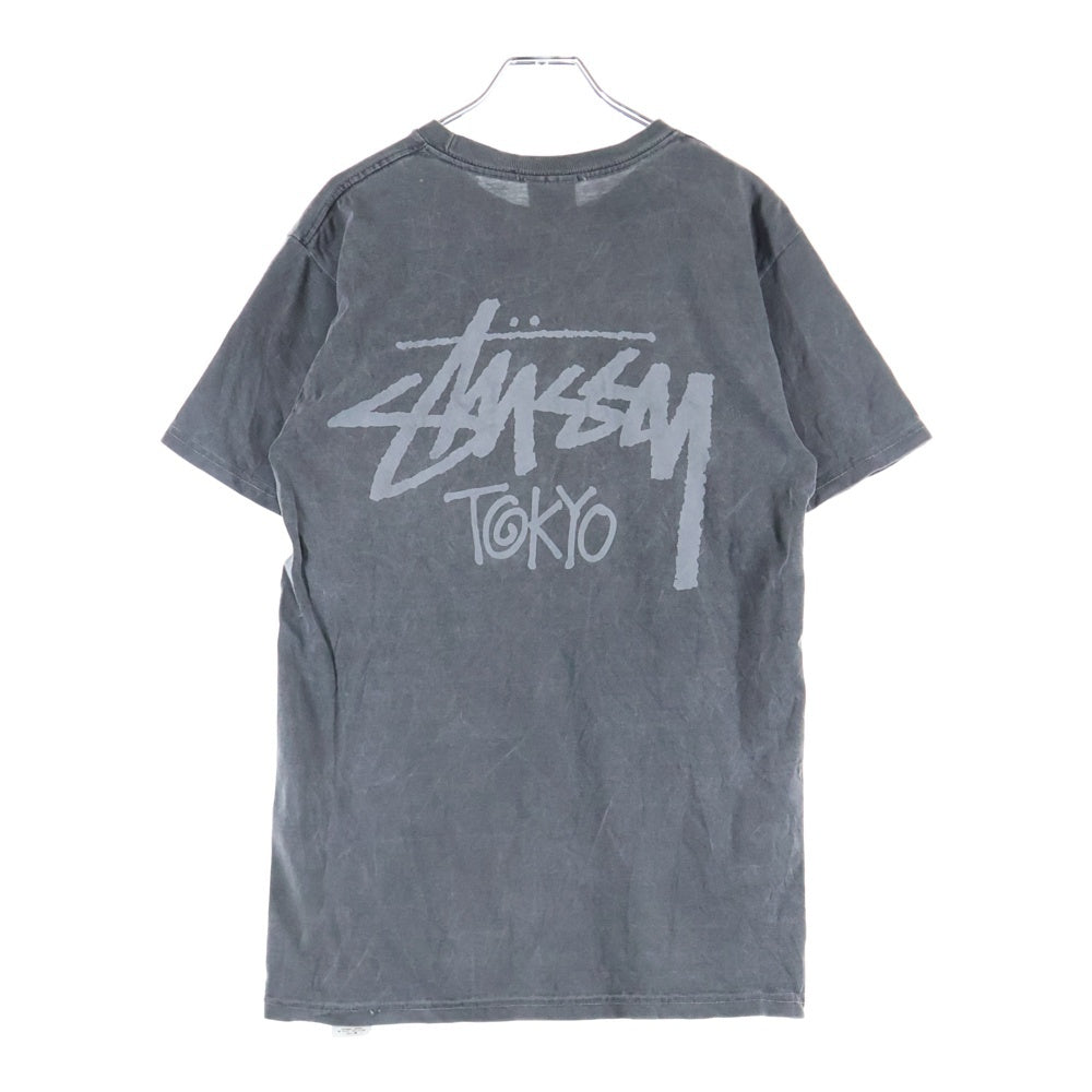 STUSSY(ステューシー) VINTAGE TOKYO Logo S/S T-Shirts ヴィンテージ加工 東京 ロゴ クルーネック半袖Tシャツカットソー グレー