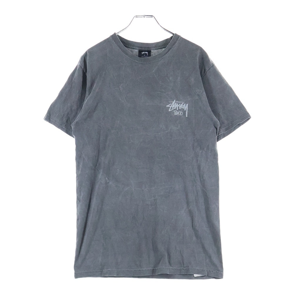 STUSSY(ステューシー) VINTAGE TOKYO Logo S/S T-Shirts ヴィンテージ加工 東京 ロゴ クルーネック半袖Tシャツカットソー グレー