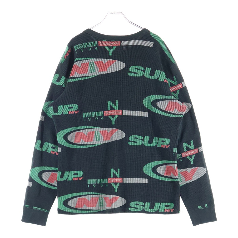 SUPREME(シュプリーム) 18AW NY Waffle Thermal ニューヨーク ワッフルサーマル クルーネック長袖Tシャツカットソー ロングスリーブ ロンT ブラック/グリーン/レッド