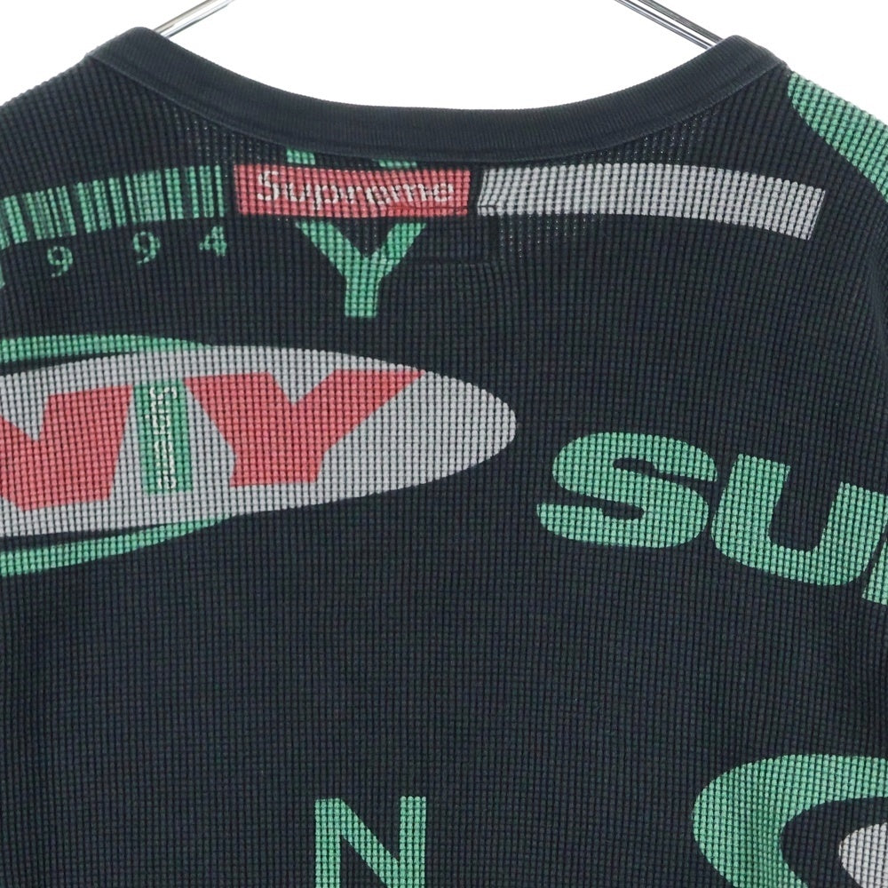 SUPREME(シュプリーム) 18AW NY Waffle Thermal ニューヨーク ワッフルサーマル クルーネック長袖Tシャツカットソー ロングスリーブ ロンT ブラック/グリーン/レッド