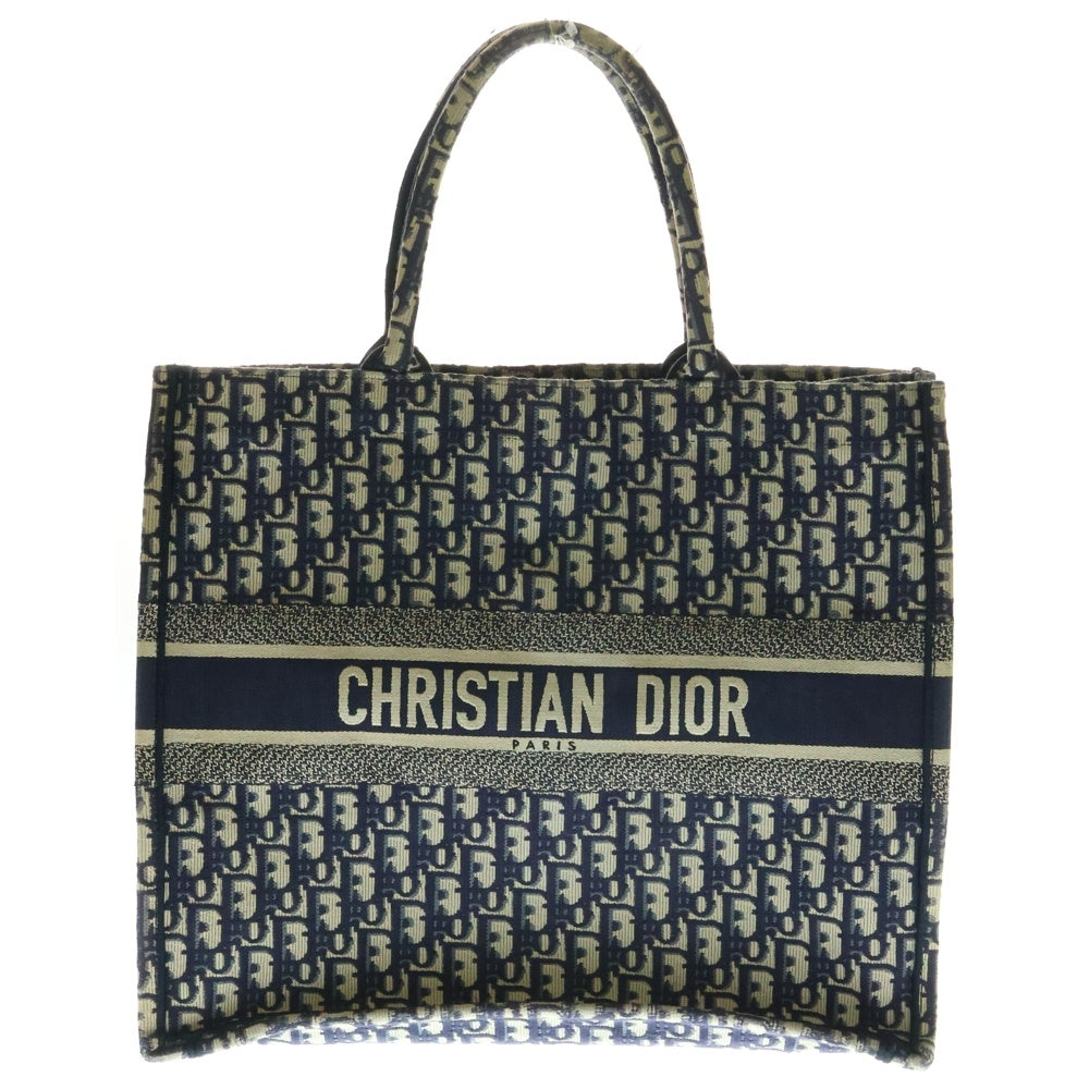 Christian Dior(クリスチャンディオール) Book Tote Large M1286ZRIW_M828 ブックトート オブリークラージトートバッグ グレー/ネイビー