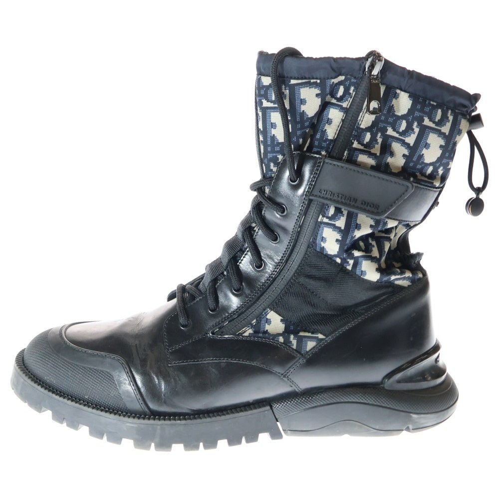 DIOR(ディオール) OBLIQUE COMBAT BOOTS 3BO218YOF オブリークコンバットレザーブーツ ハイカット ブラック