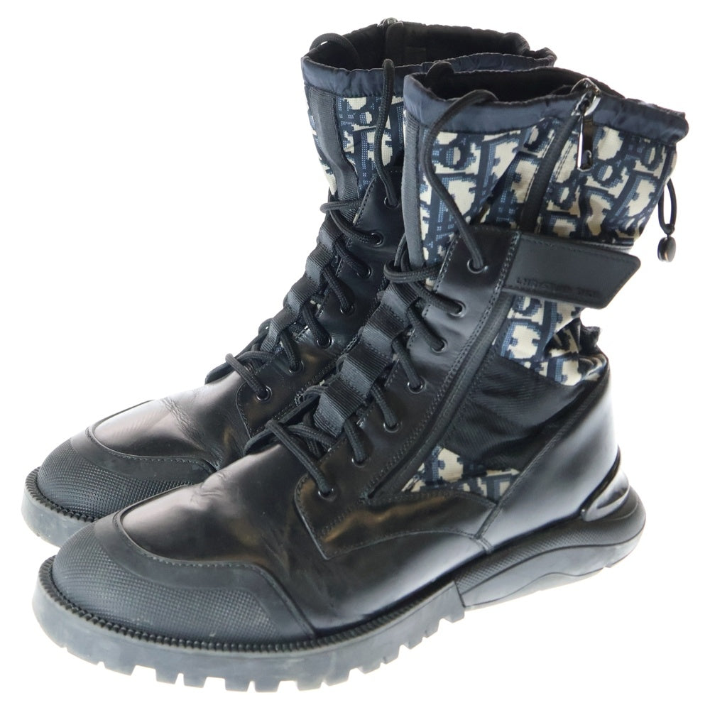 DIOR(ディオール) OBLIQUE COMBAT BOOTS 3BO218YOF オブリークコンバットレザーブーツ ハイカット ブラック