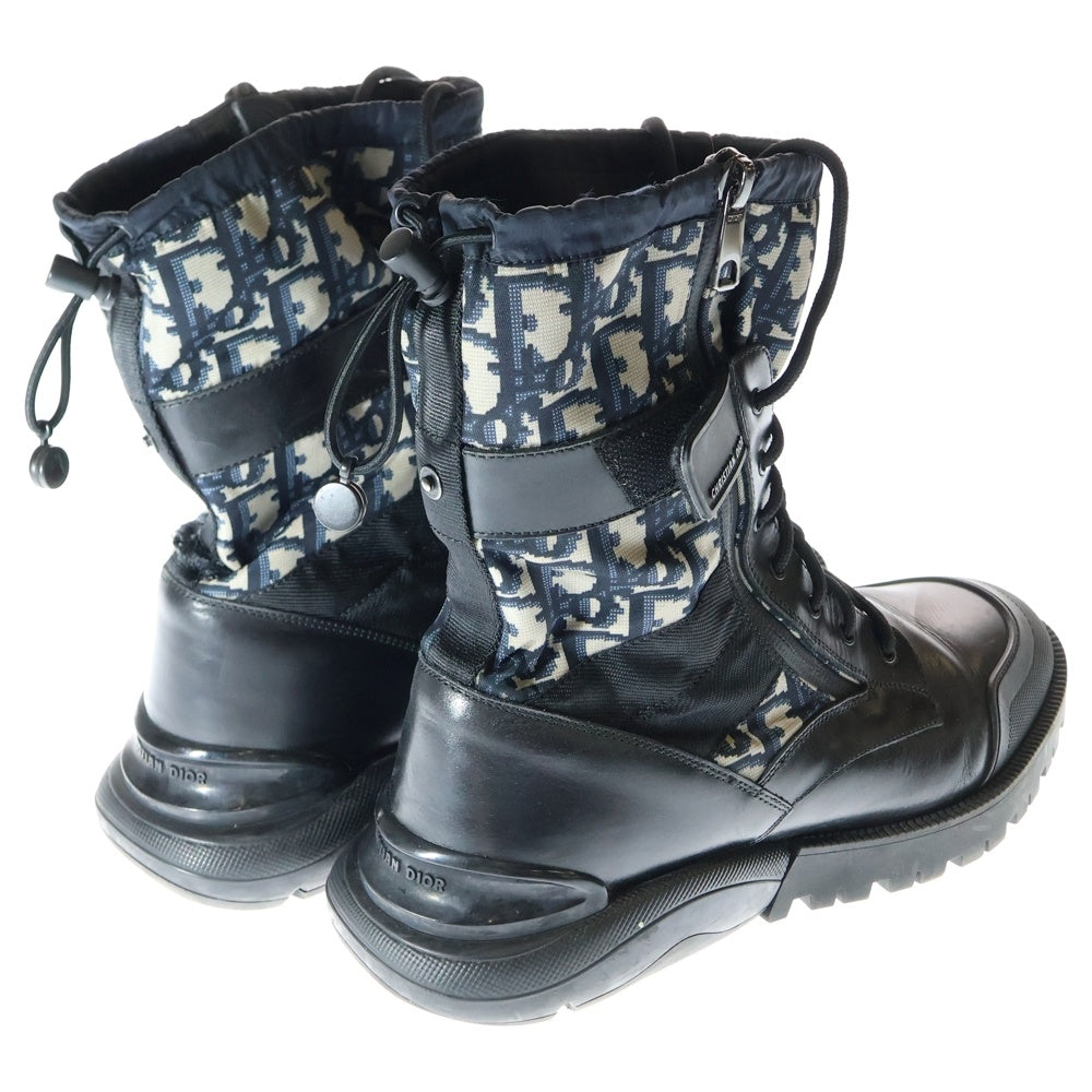 DIOR(ディオール) OBLIQUE COMBAT BOOTS 3BO218YOF オブリークコンバットレザーブーツ ハイカット ブラック