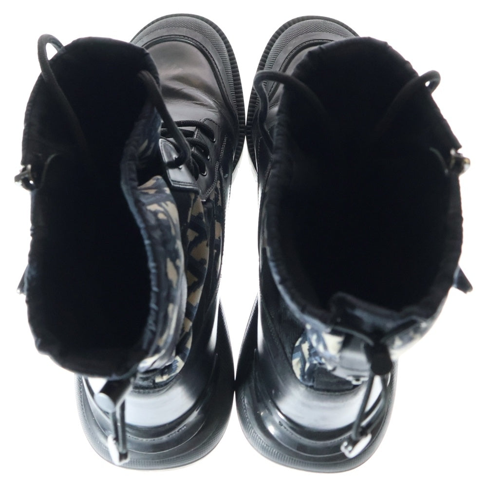 DIOR(ディオール) OBLIQUE COMBAT BOOTS 3BO218YOF オブリークコンバットレザーブーツ ハイカット ブラック