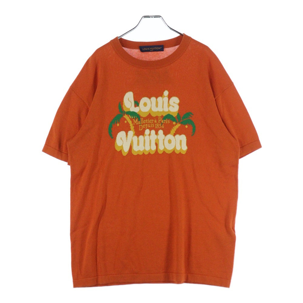 LOUIS VUITTON(ルイヴィトン) 24AW フロントロゴ クルーネック半袖ニットセーター オレンジ RM242MM AUR HRN20W