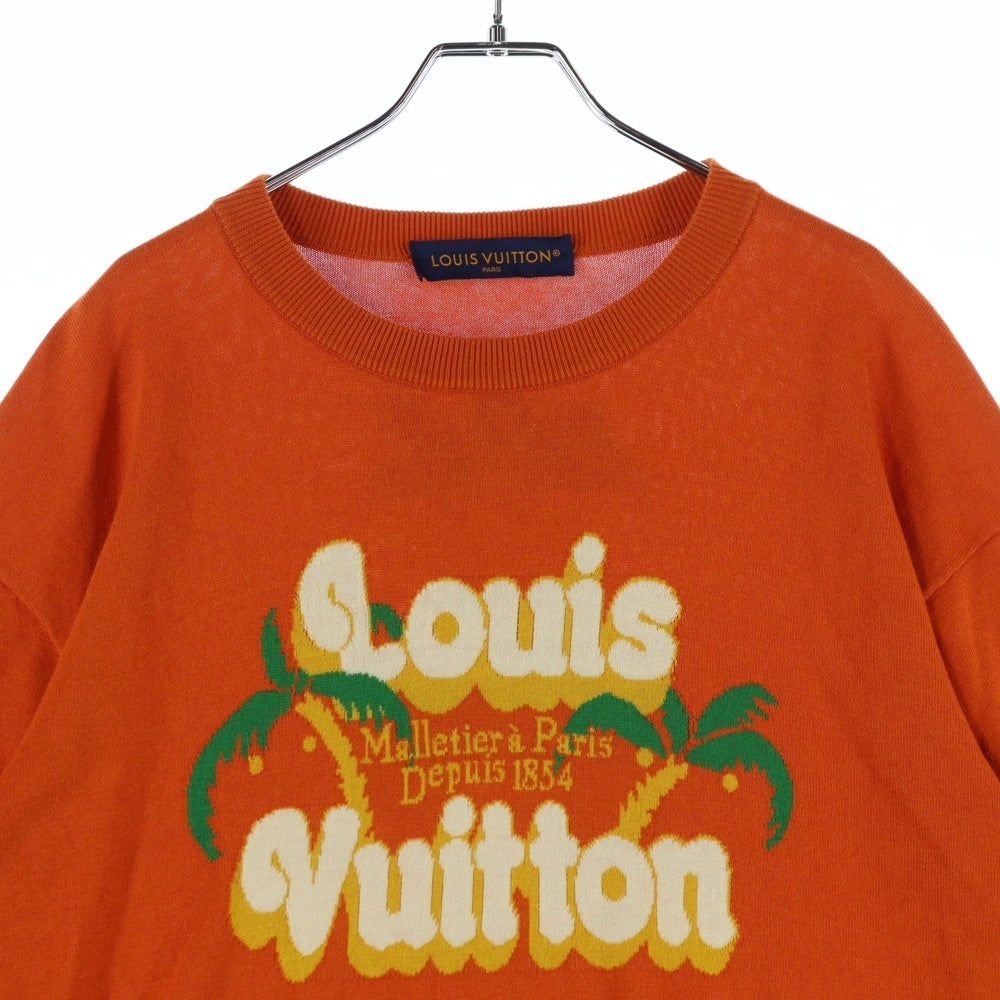 LOUIS VUITTON(ルイヴィトン) 24AW フロントロゴ クルーネック半袖ニットセーター オレンジ RM242MM AUR HRN20W