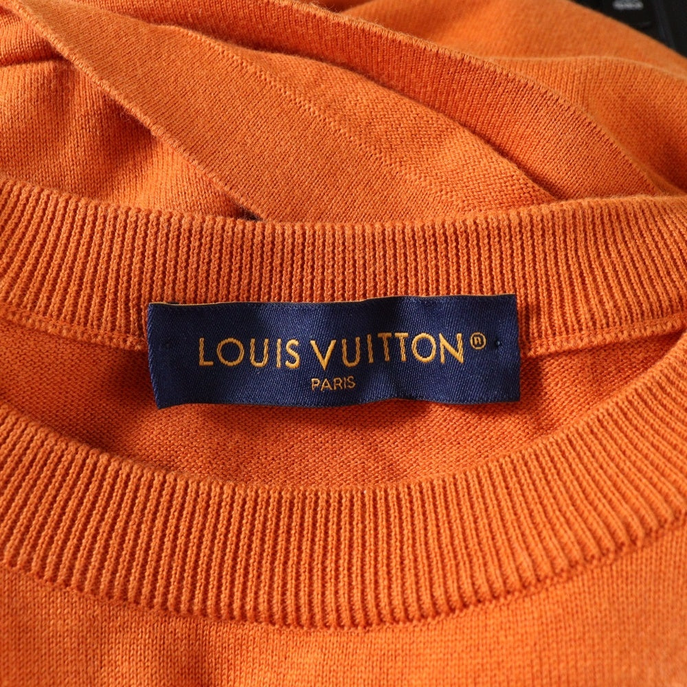 LOUIS VUITTON(ルイヴィトン) 24AW フロントロゴ クルーネック半袖ニットセーター オレンジ RM242MM AUR HRN20W