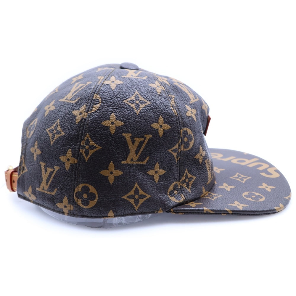 LOUIS VUITTON(ルイヴィトン) 17AW ×Supreme LV 5-Panel Hat MP1879 ×シュプリーム LV5パネルキャップ モノグラムレザー帽子 ブラウン