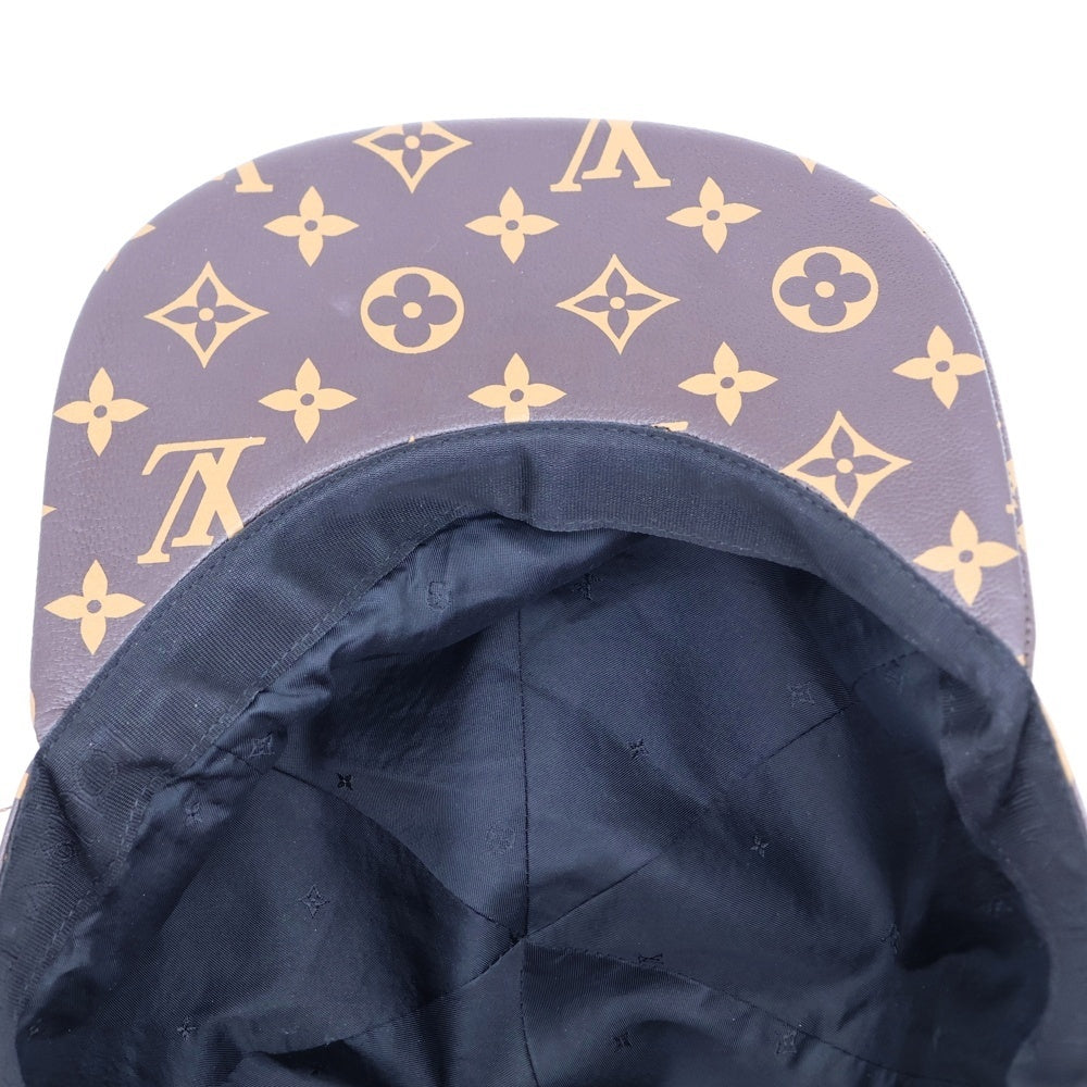 LOUIS VUITTON(ルイヴィトン) 17AW ×Supreme LV 5-Panel Hat MP1879 ×シュプリーム LV5パネルキャップ モノグラムレザー帽子 ブラウン