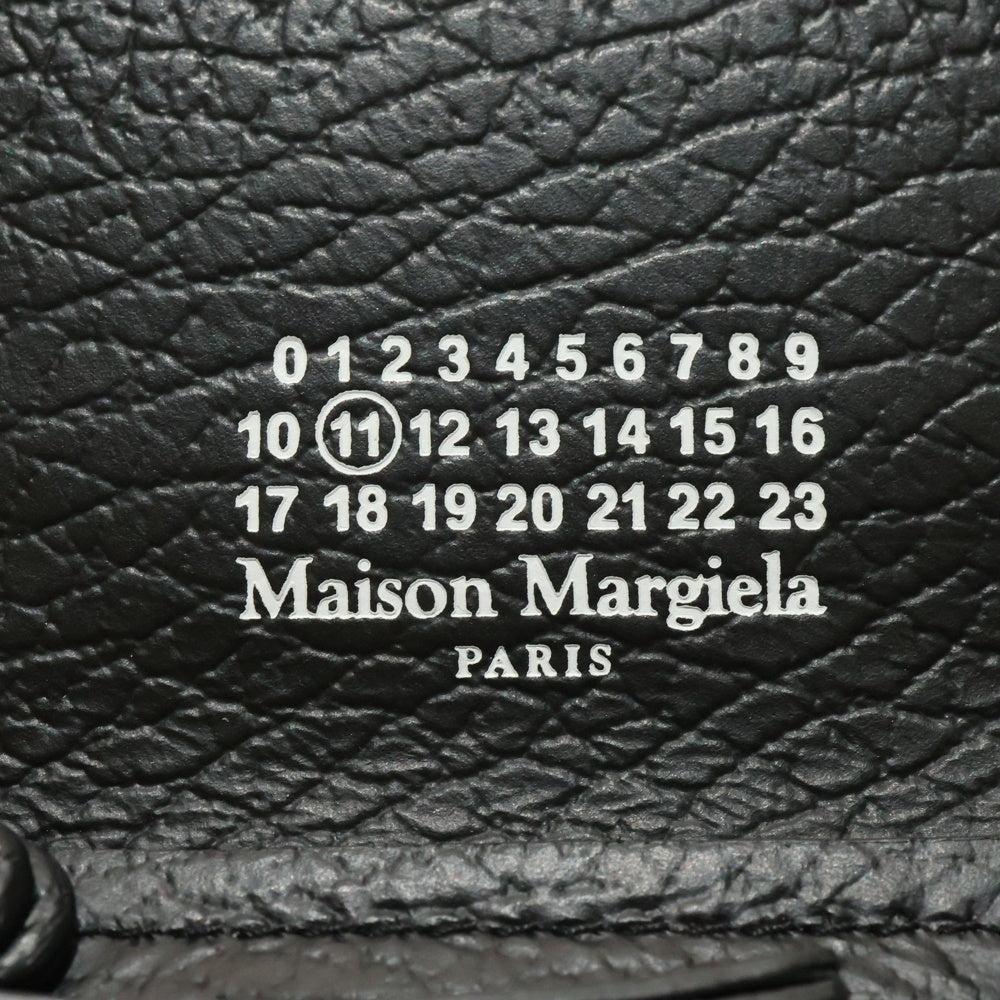 Maison Margiela(メゾンマルジェラ) 4ステッチ レザー チェーンウォレット ショルダーポーチ ミニバッグ シルバー金具 ブラック SA3UI0009