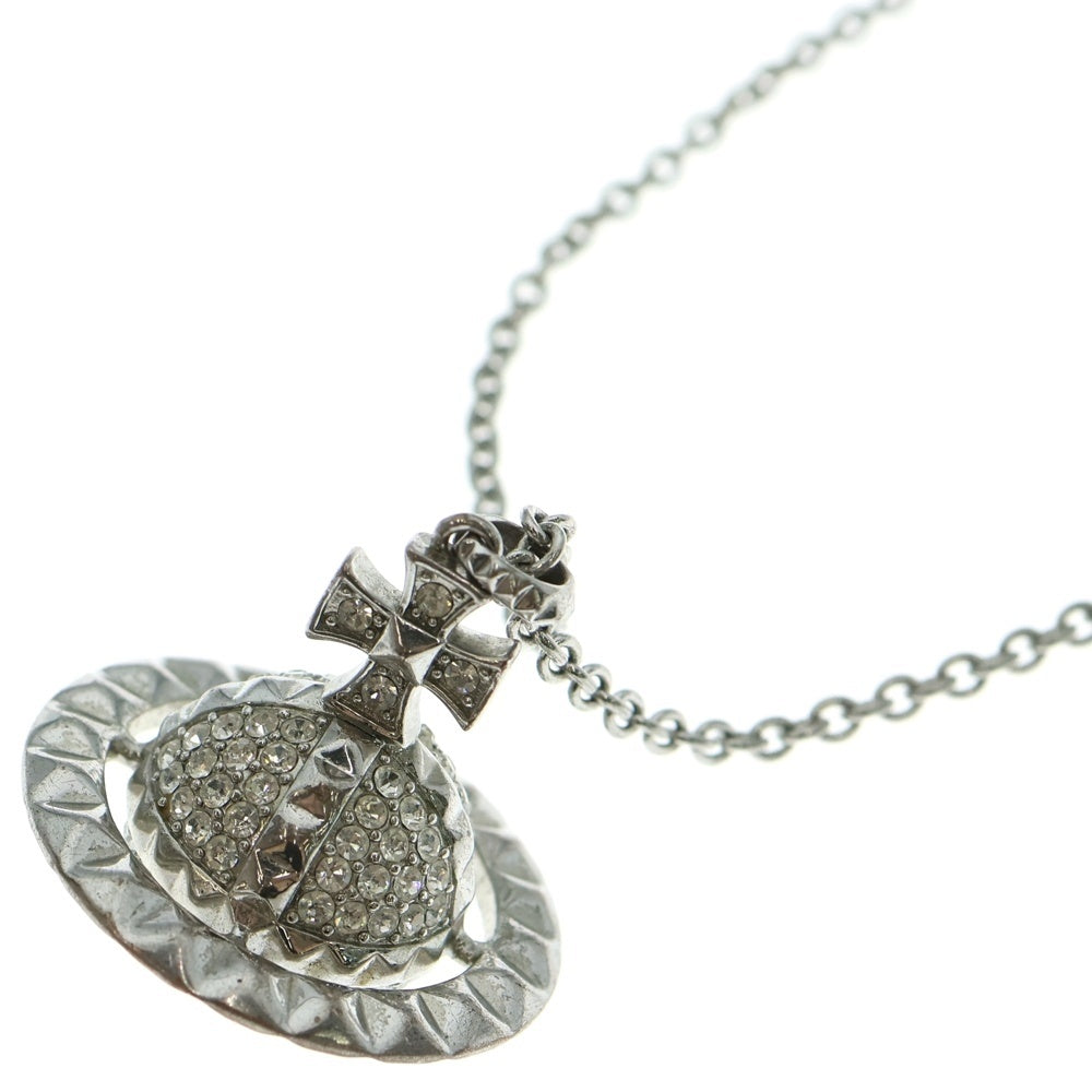 Vivienne Westwood(ヴィヴィアンウエストウッド) MAYFAIR LARGE ORB 土星 ストーン/メタル シルバー ネックレス 0849