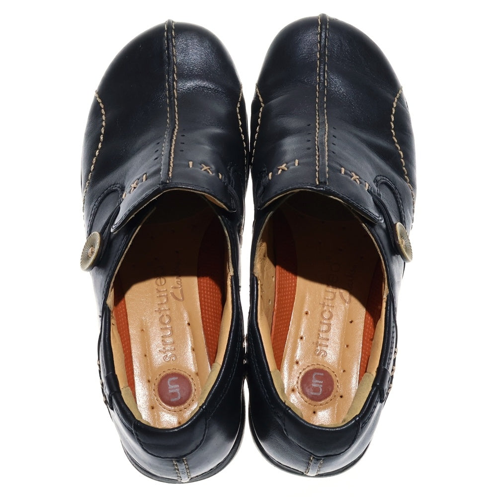 Clarks(クラークス) Unstructured アンストラクチャード アンネイチャーイージー レザースリッポン ブラック