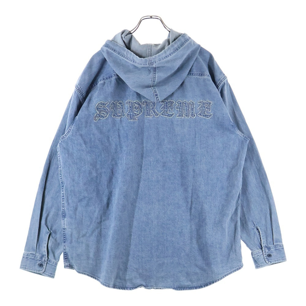 SUPREME(シュプリーム) 25SS Hooded Denim Shirt Bleached フーデットデニム 長袖シャツ ブルー