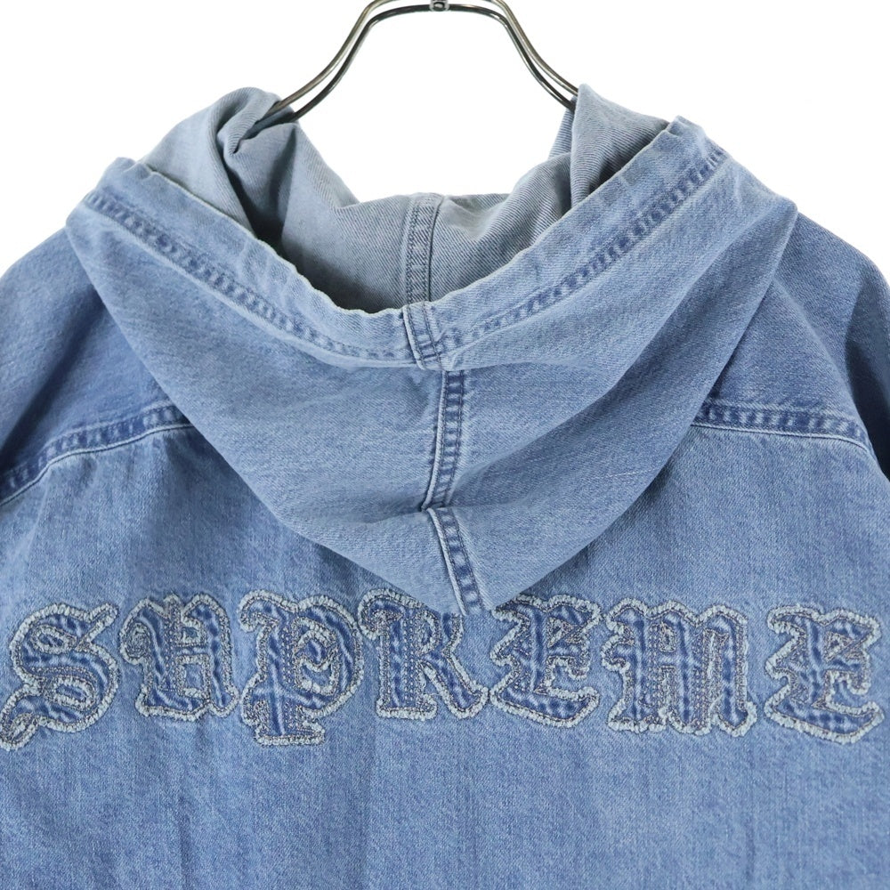 SUPREME(シュプリーム) 25SS Hooded Denim Shirt Bleached フーデットデニム 長袖シャツ ブルー