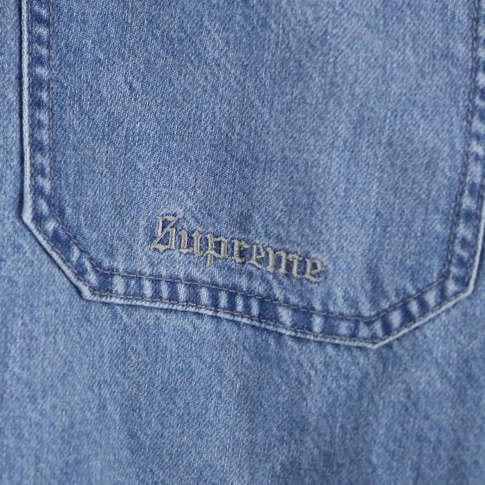 SUPREME(シュプリーム) 25SS Hooded Denim Shirt Bleached フーデットデニム 長袖シャツ ブルー