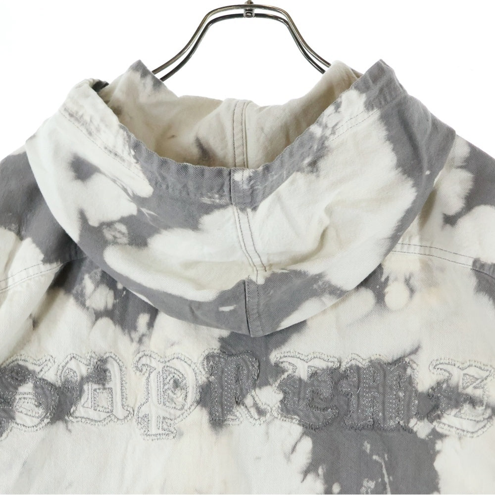SUPREME(シュプリーム) 25SS Hooded Denim Shirt Bleached フーデットデニム長袖シャツ ホワイト/グレー