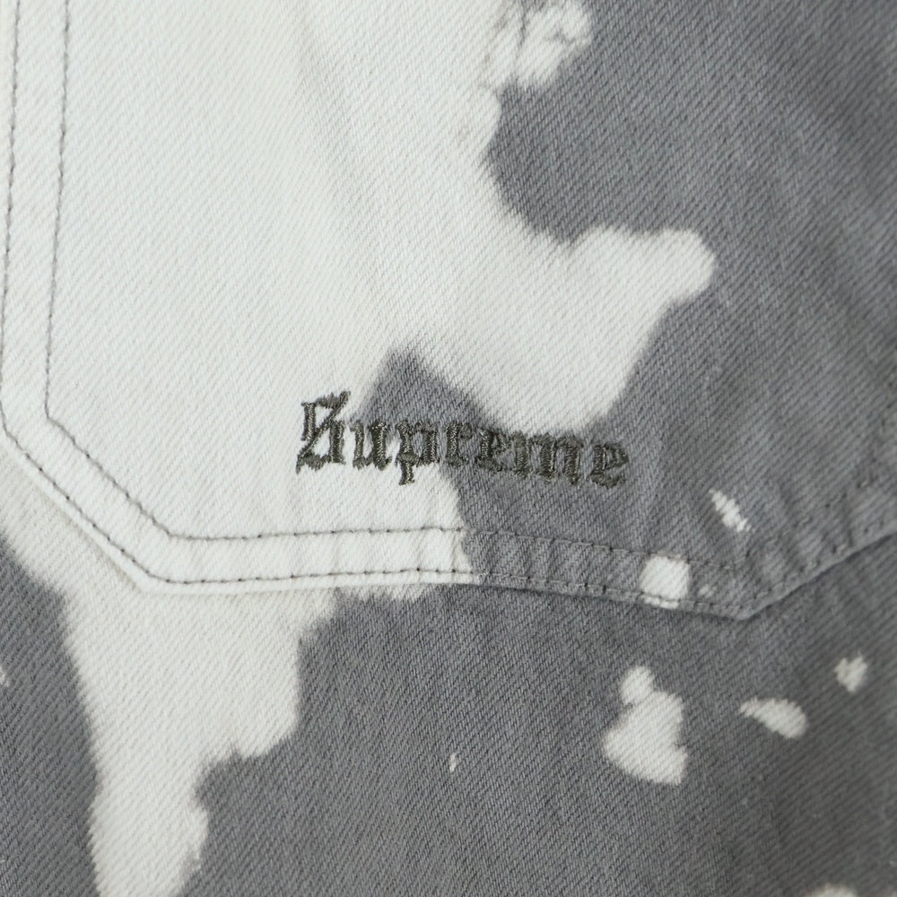 SUPREME(シュプリーム) 25SS Hooded Denim Shirt Bleached フーデットデニム長袖シャツ ホワイト/グレー