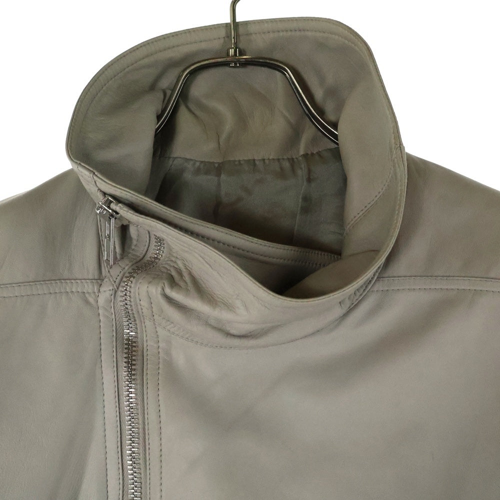 Rick Owens(リックオウエンス) 15AW SPHINX leather jacket スフィンクス フロントジップアップ ラムレザージャケット ベージュ RU15S4768-LGI