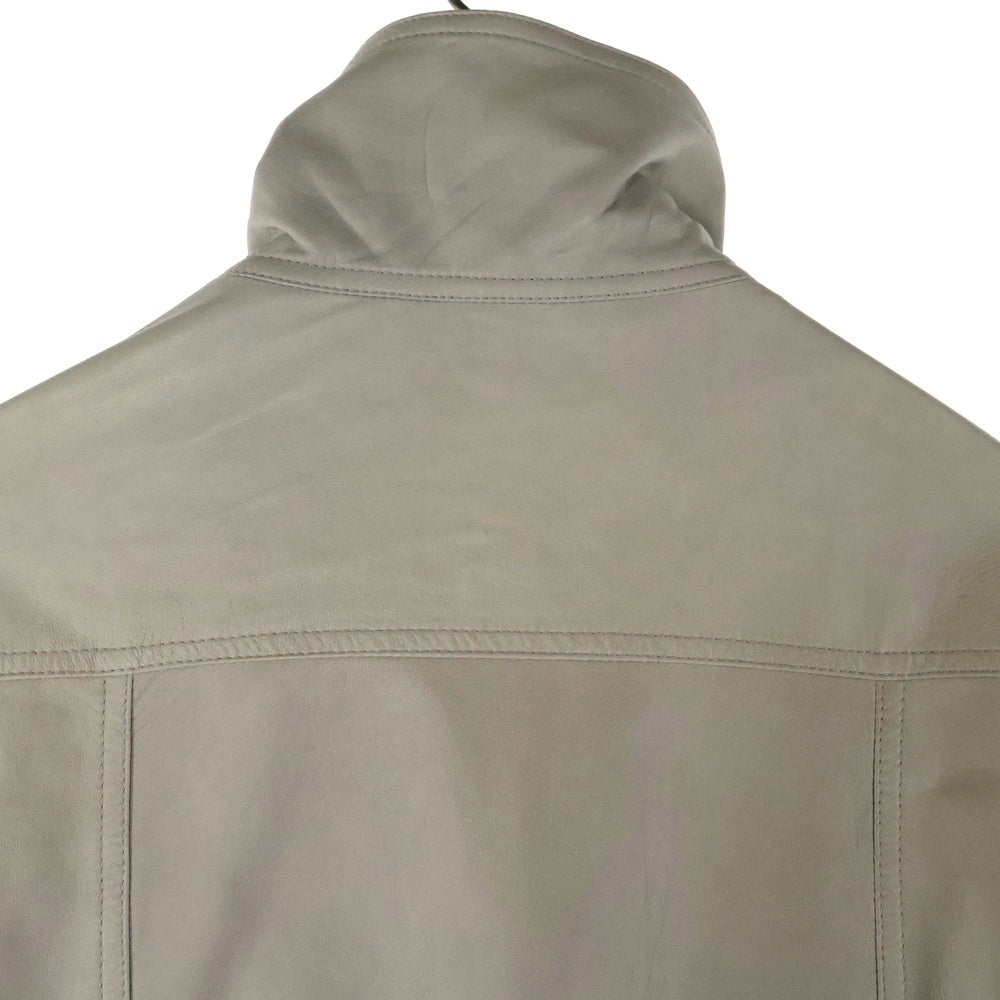 Rick Owens(リックオウエンス) 15AW SPHINX leather jacket スフィンクス フロントジップアップ ラムレザージャケット ベージュ RU15S4768-LGI