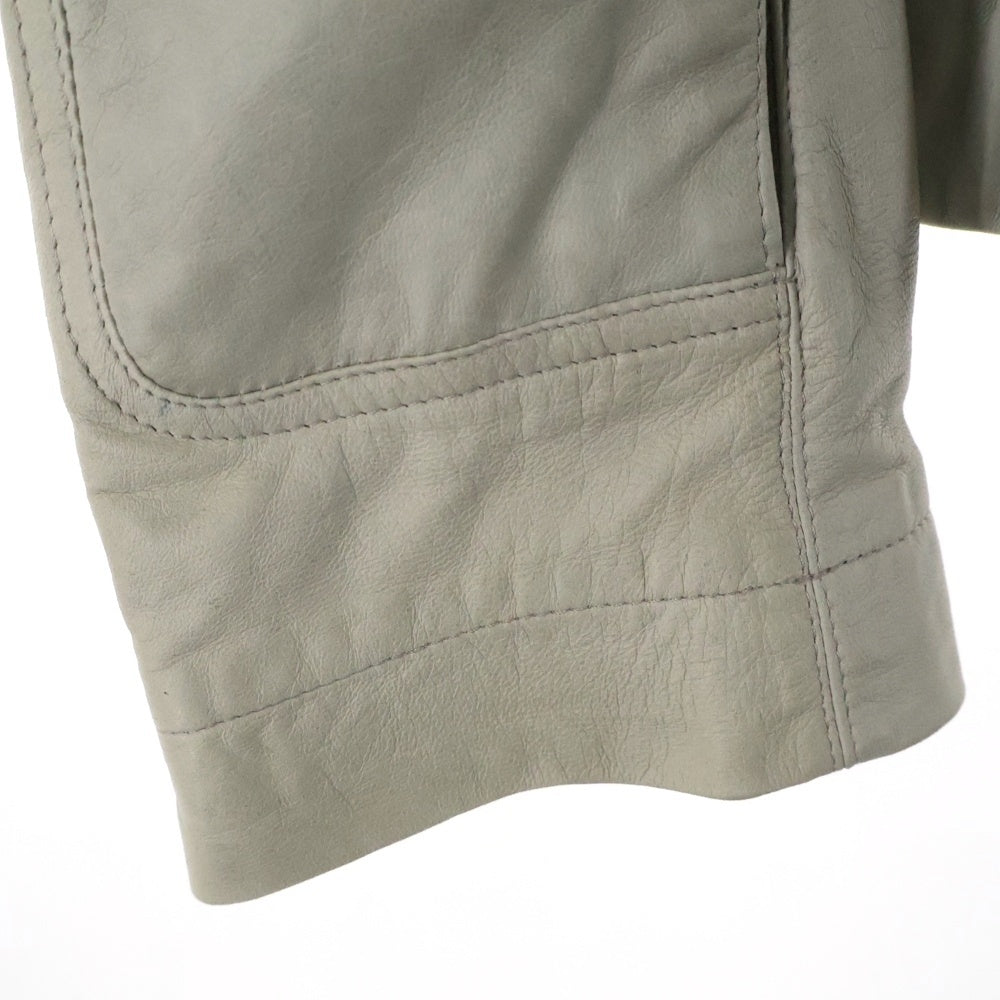 Rick Owens(リックオウエンス) 15AW SPHINX leather jacket スフィンクス フロントジップアップ ラムレザージャケット ベージュ RU15S4768-LGI