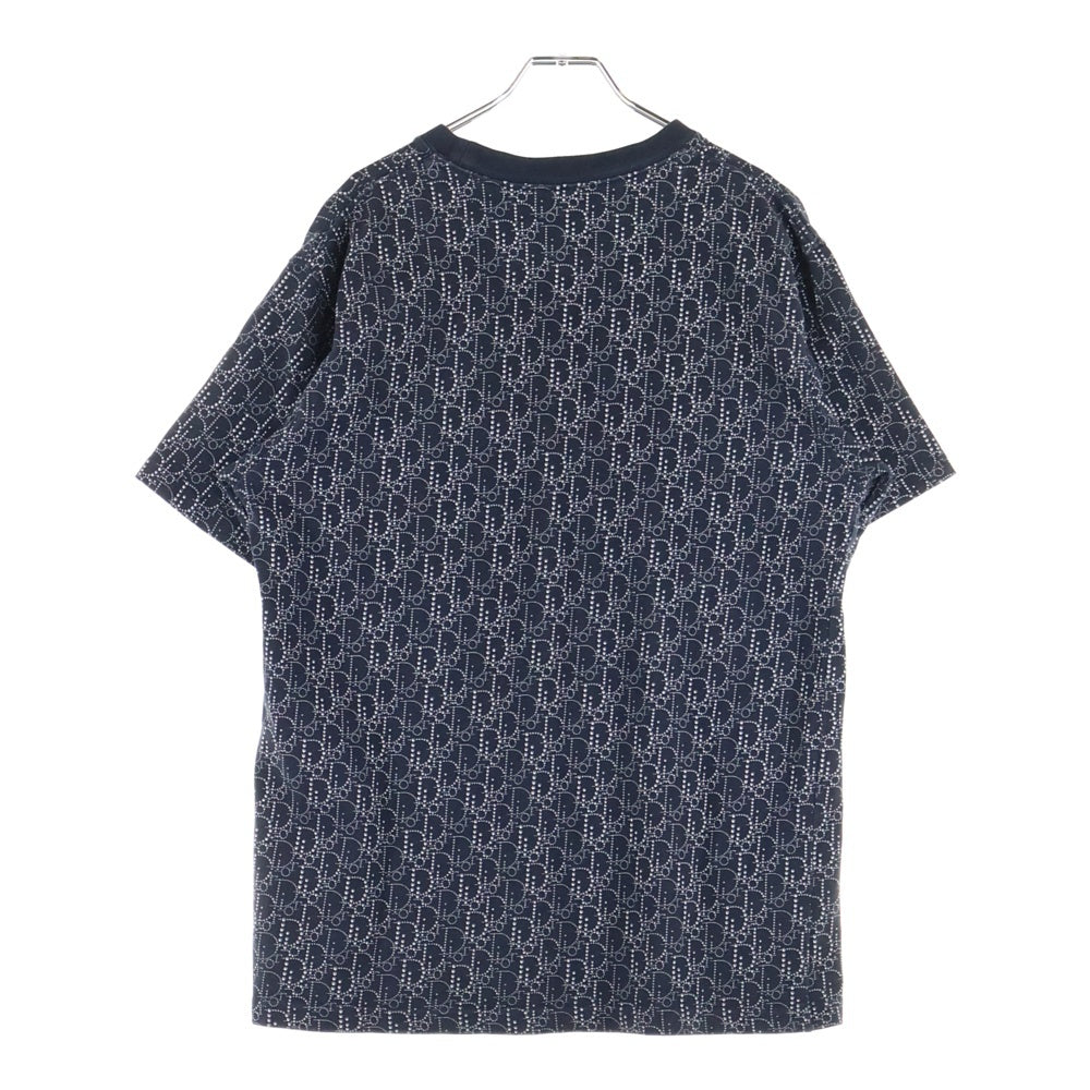 DIOR(ディオール) 20AW Oversized Dior Oblique Beaded Tee 043J625C0674 オーバーサイズオブリークビーズ半袖Tシャツ ネイビー