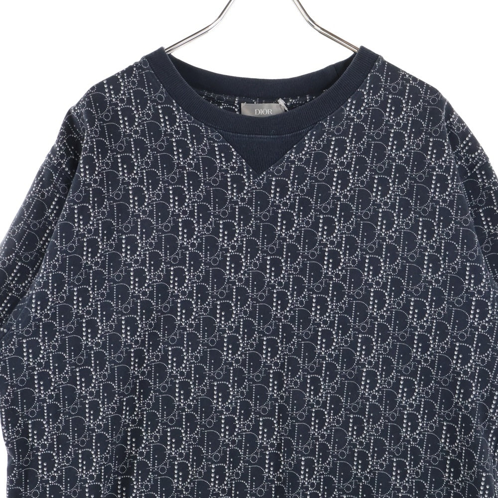 DIOR(ディオール) 20AW Oversized Dior Oblique Beaded Tee 043J625C0674 オーバーサイズオブリークビーズ半袖Tシャツ ネイビー
