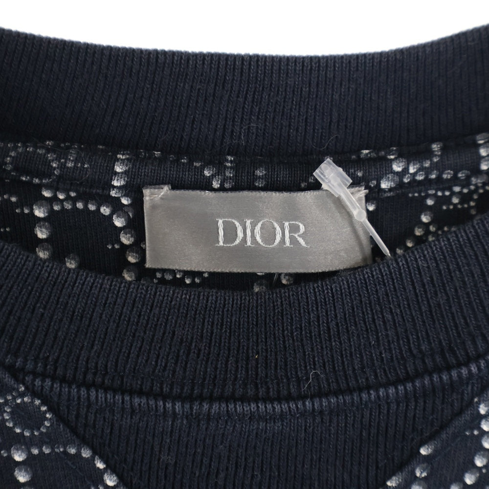 DIOR(ディオール) 20AW Oversized Dior Oblique Beaded Tee 043J625C0674 オーバーサイズオブリークビーズ半袖Tシャツ ネイビー