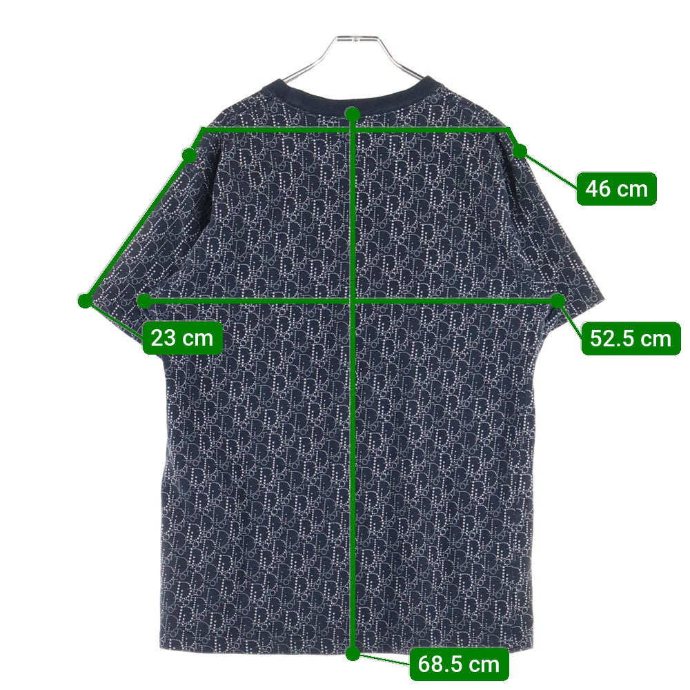 DIOR(ディオール) 20AW Oversized Dior Oblique Beaded Tee 043J625C0674 オーバーサイズオブリークビーズ半袖Tシャツ ネイビー