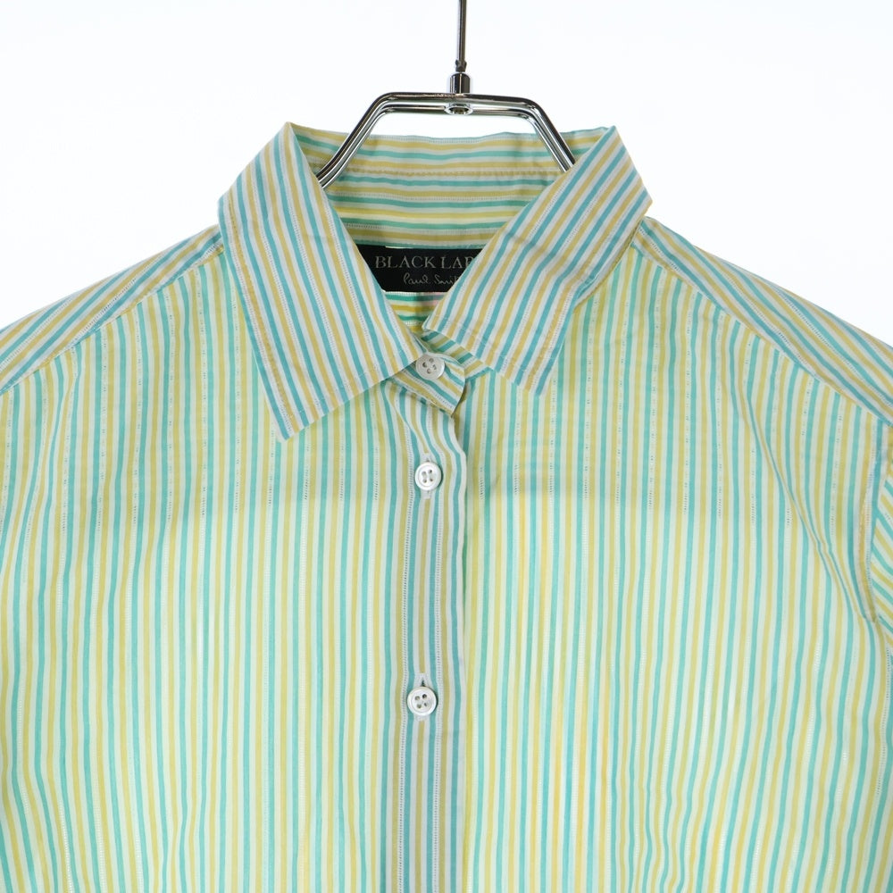 Paul Smith(ポールスミス) BKACK LABEL Striped Shirt 371343 ブラックレーベル ストライプ 袖花柄 長袖シャツ レディース グリーン