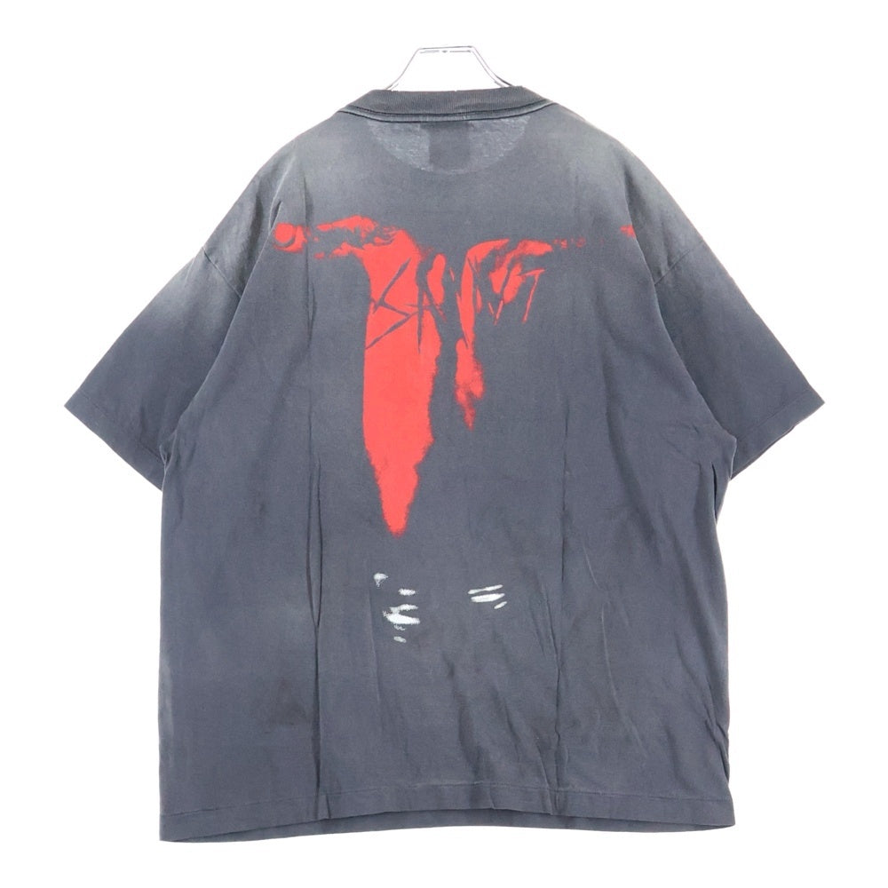 SAINT MICHAEL(セントマイケル) 25AW ×KUROYUME KY SS TEE SM-HR1-0000-C62 ×黒夢 アニメプリント半袖Tシャツ ブラック