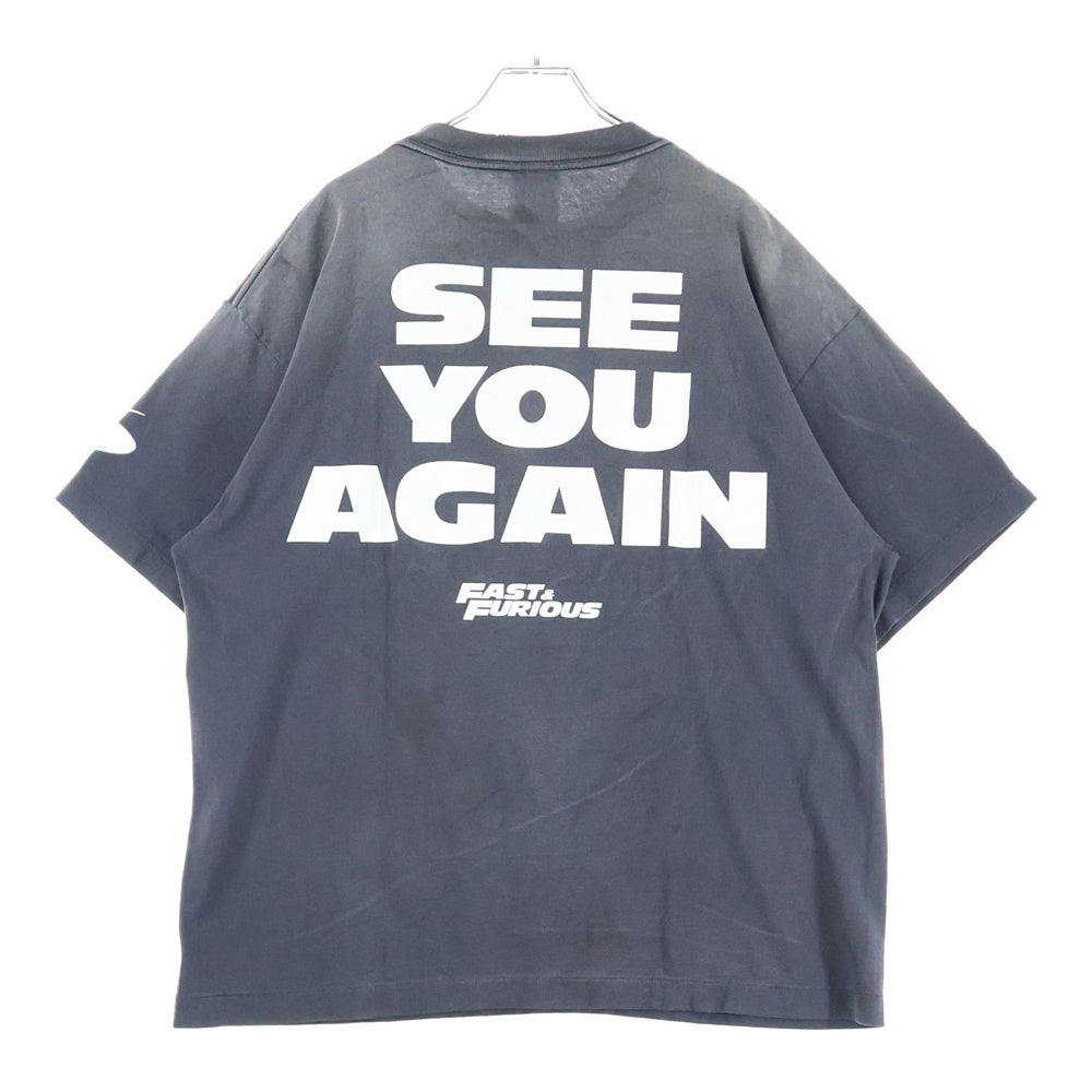 SAINT MICHAEL(セントマイケル) 25AW ×Fast&Furious SS TEE FURIOUS 7 SM-HR1-0000-C74 ムービープリント半袖Tシャツ ブラック