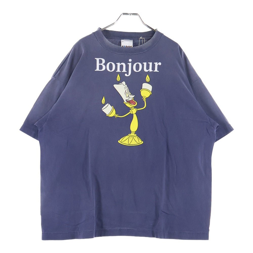 SAINT MICHAEL(セントマイケル) 25AW ×Disney DSN SS TEE BONJOUR SM-HR1-0000-C87 ×ディズニー ムービープリント半袖Tシャツ ネイビー
