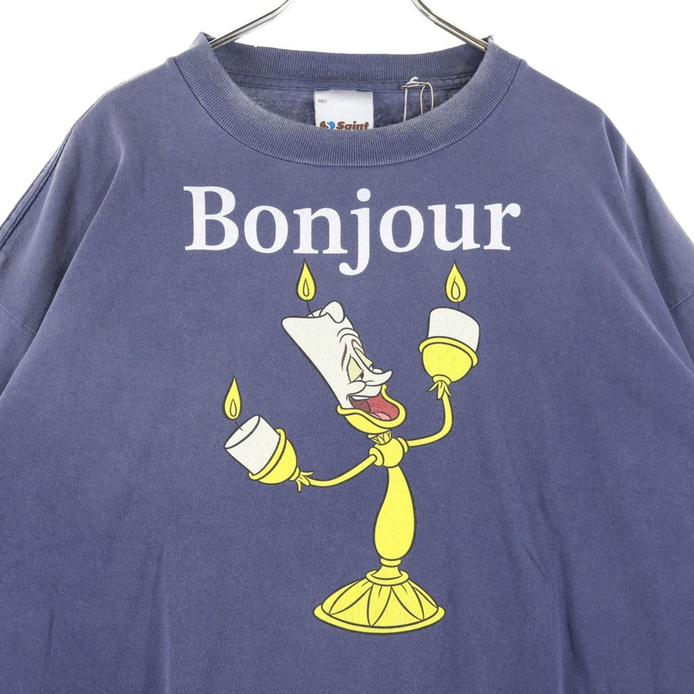 SAINT MICHAEL(セントマイケル) 25AW ×Disney DSN SS TEE BONJOUR SM-HR1-0000-C87 ×ディズニー ムービープリント半袖Tシャツ ネイビー
