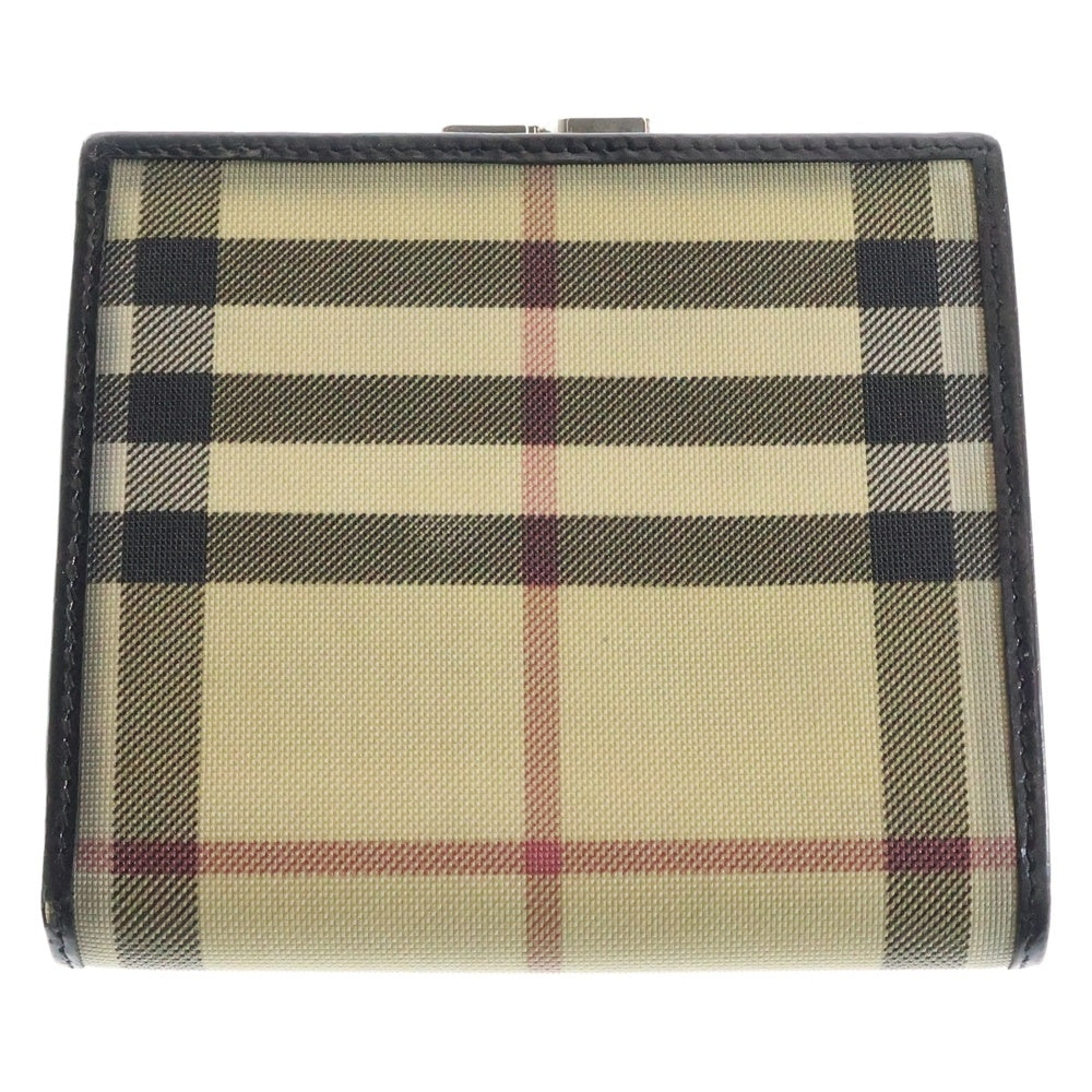 BURBERRY(バーバリー) ノバチェック ガマ口折り財布 ベージュ