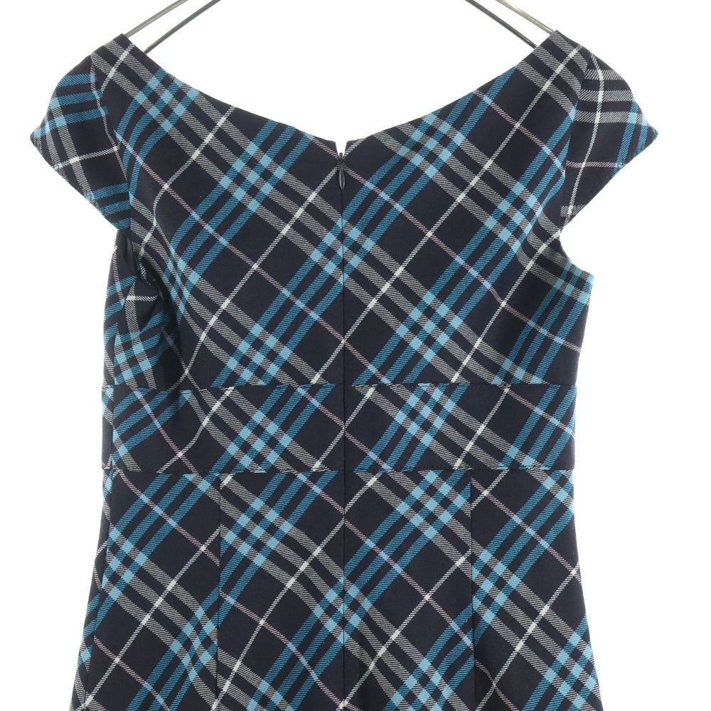 BURBERRY BLUE LABEL(バーバリーブルーレーベル) ウールチェックワンピース FMF48-582-32 ブラック/ブルー レディース