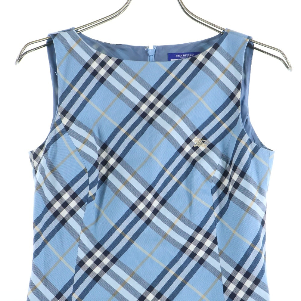 BURBERRY BLUE LABEL(バーバリーブルーレーベル) ウールチェックワンピース FM531-234 ブルー レディース