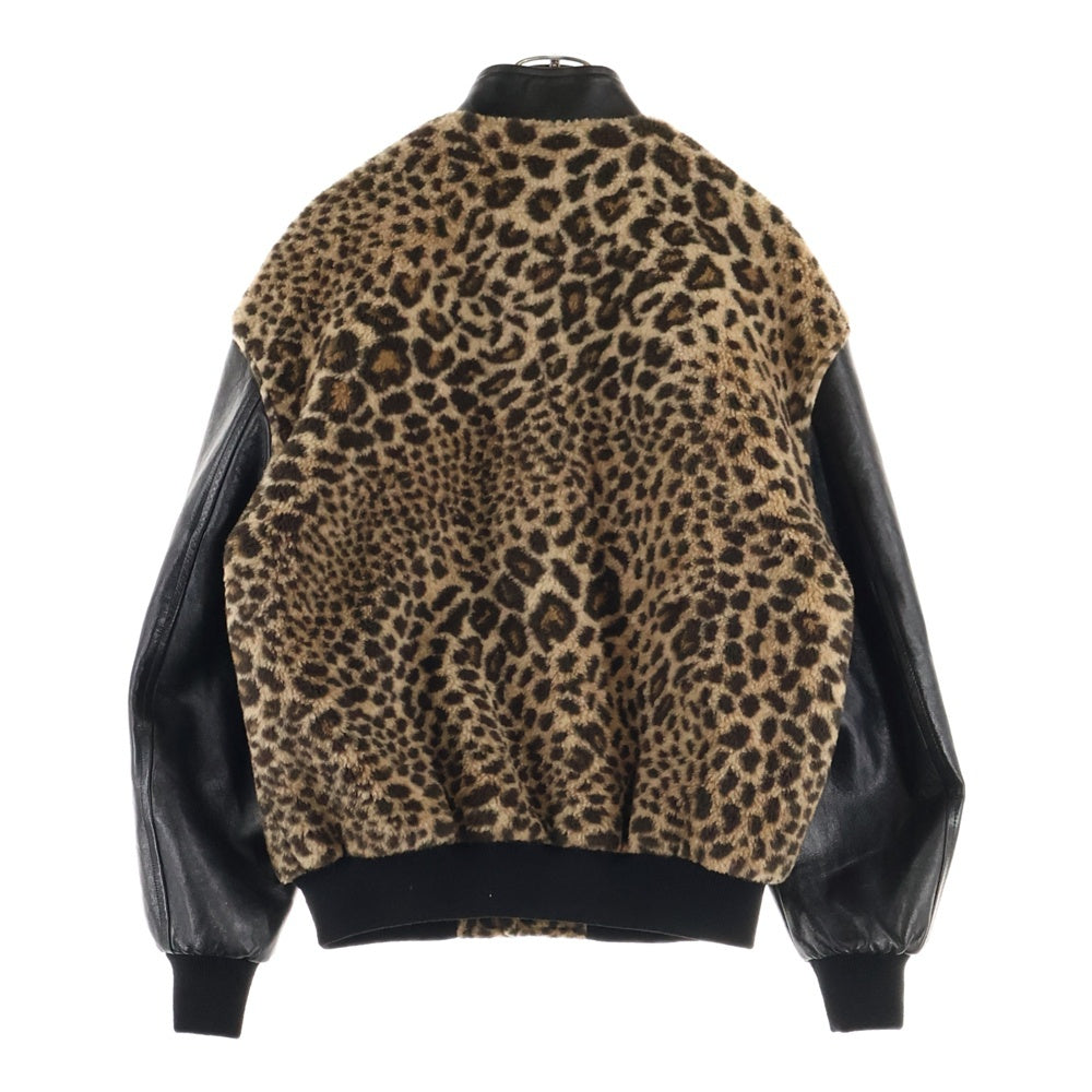 CELINE(セリーヌ) Teddy Jacket In Leopard Print Fleece With Embroidered Patch エンブロイダリーパッチレオパードプリントフリース テディジャケット ブラウン 2V22L823R