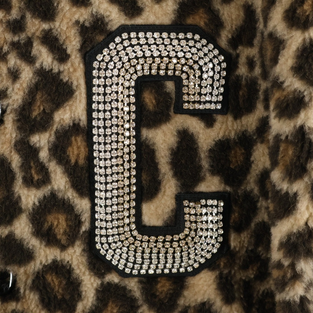 CELINE(セリーヌ) Teddy Jacket In Leopard Print Fleece With Embroidered Patch エンブロイダリーパッチレオパードプリントフリース テディジャケット ブラウン 2V22L823R