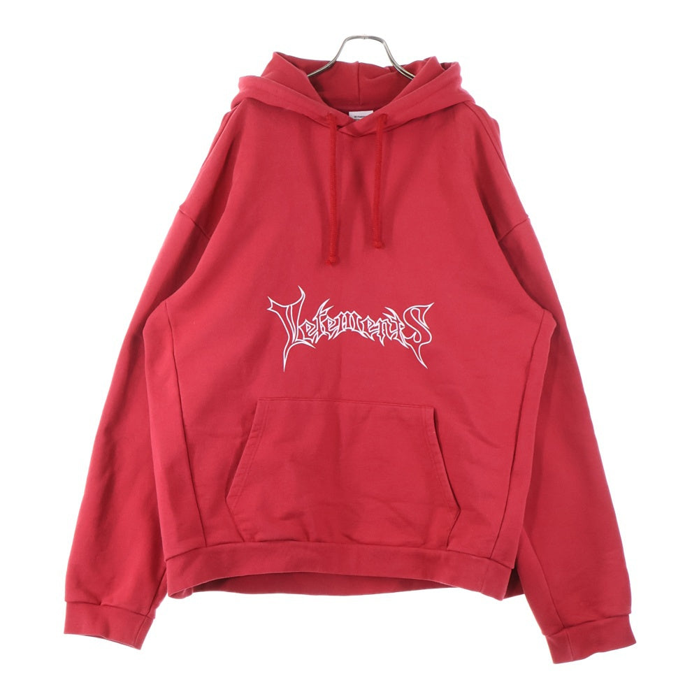 VETEMENTS(ヴェトモン) 16AW Metal Logo Hoodie MF17TP16 韓国限定 メタルロゴフーディ スウェットプルオーバーパーカー レッド