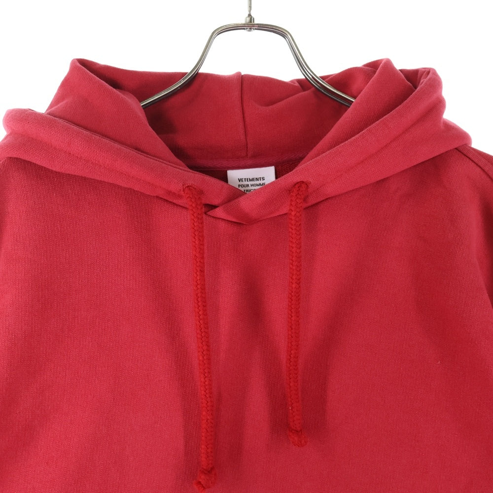 VETEMENTS(ヴェトモン) 16AW Metal Logo Hoodie MF17TP16 韓国限定 メタルロゴフーディ スウェットプルオーバーパーカー レッド