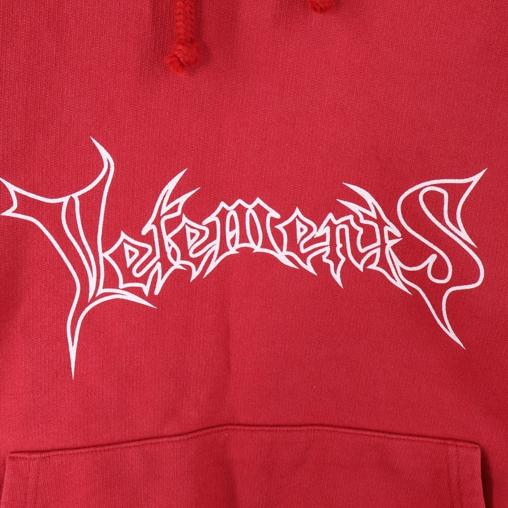 VETEMENTS(ヴェトモン) 16AW Metal Logo Hoodie MF17TP16 韓国限定 メタルロゴフーディ スウェットプルオーバーパーカー レッド