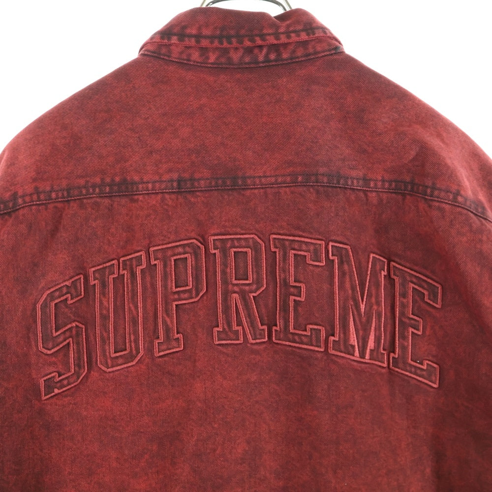 SUPREME(シュプリーム) 24AW Faux Shearling Lined Work Shirt フェイクシアリング ロゴエンブロイダリー ワークジャケット レッド