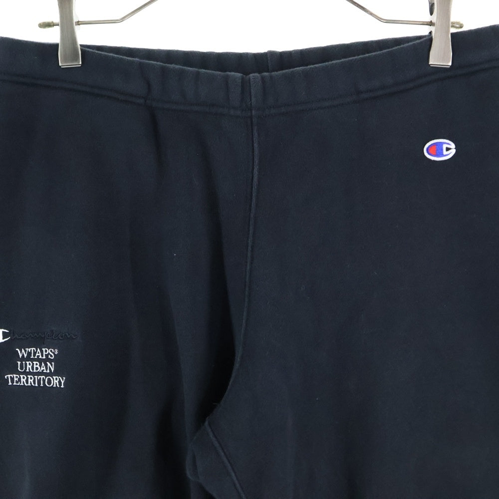 WTAPS(ダブルタップス) 22AW ×Champion URBAN TERRITORY C8-X214 ×チャンピオン ロゴ刺繍スウェットパンツ ブラック