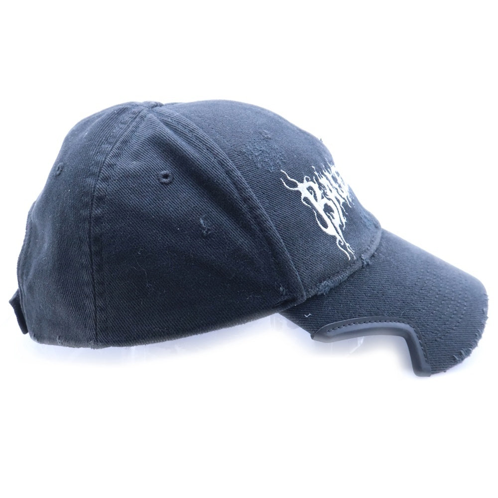 BALENCIAGA(バレンシアガ) DIY Metal Outline メタル アウトライン フロントロゴ刺繍 ベースボールキャップ 帽子 ブラック 98609