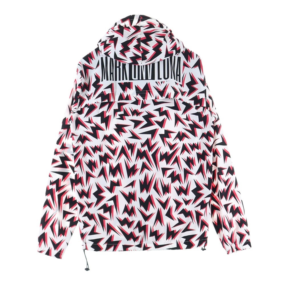 MARK&LONA(マークアンドロナ) 18SS フロントロゴ 総柄 ジップアップジャケット フーディ ピンク/ホワイト/ブラック ML-18S-D10