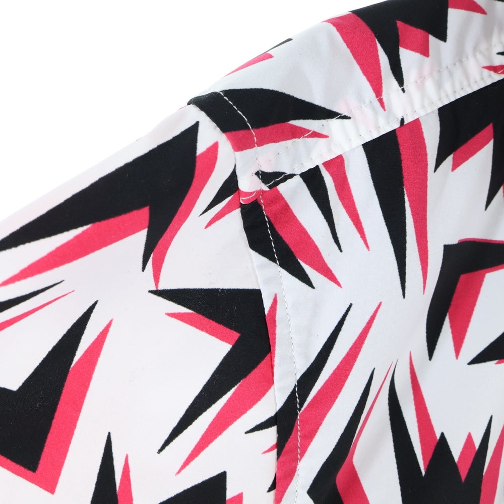 MARK&LONA(マークアンドロナ) 18SS フロントロゴ 総柄 ジップアップジャケット フーディ ピンク/ホワイト/ブラック ML-18S-D10