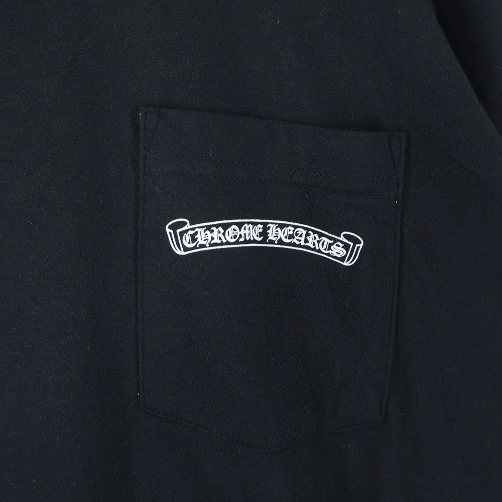 CHROME HEARTS(クロムハーツ) CH SCROLL LABEL スクロールラベル アームプリント クルーネック長袖Tシャツカットソー ロングスリーブ ロンT ブラック