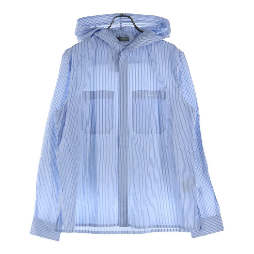 DIOR(ディオール) COUTURE HOODED SHIRT 483C558A5978 フード付きストライプ長袖シャツ ライトブルー