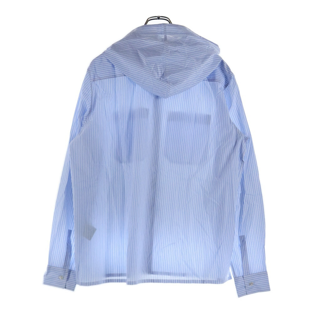 DIOR(ディオール) COUTURE HOODED SHIRT 483C558A5978 フード付きストライプ長袖シャツ ライトブルー